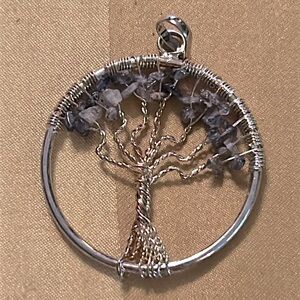 Sterling silver and amethyst tree of life pendant